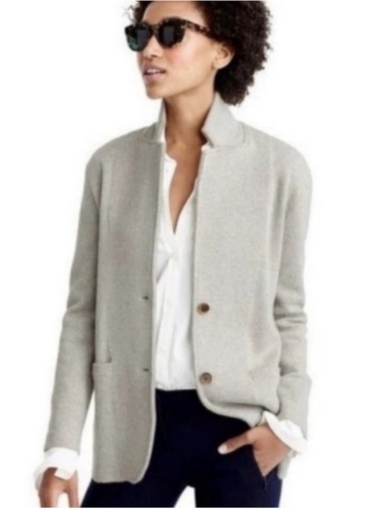 J. Crew Jackets & Blazers - J. Crew Mercantile Gray Cotton Sweater Blazer Blazerette